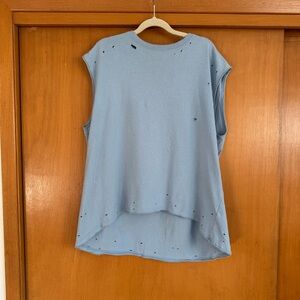 FP Movement by Free People Distressed Blue Muscle Tee